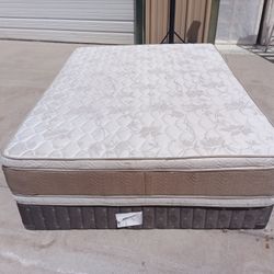 Queen Double Pillowtop Mattress And Box Spring 