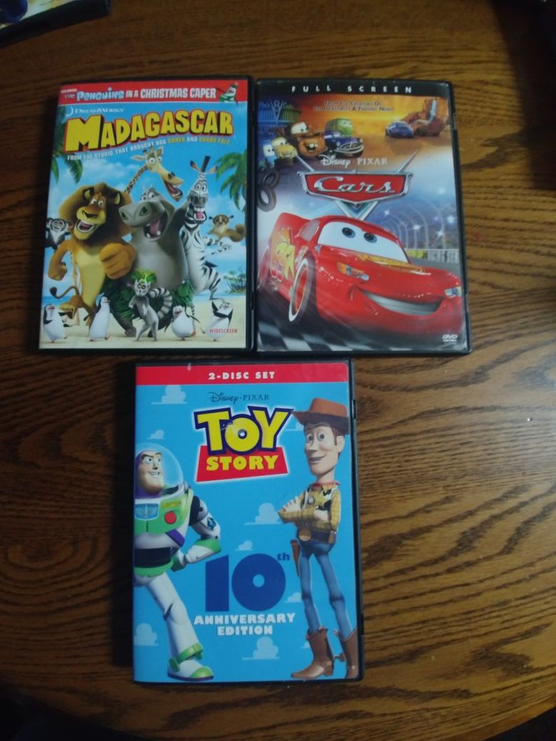 Disney's Toy Story, Cars and DreamWorks Madagascar