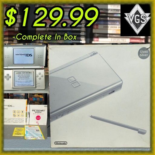 *CIB* Nintendo DS Lite Gross Silver – Japanese Model Handheld Console – Tested & Working