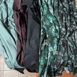 Lot of 5 Button Down Dress Shirts - Men's Medium 