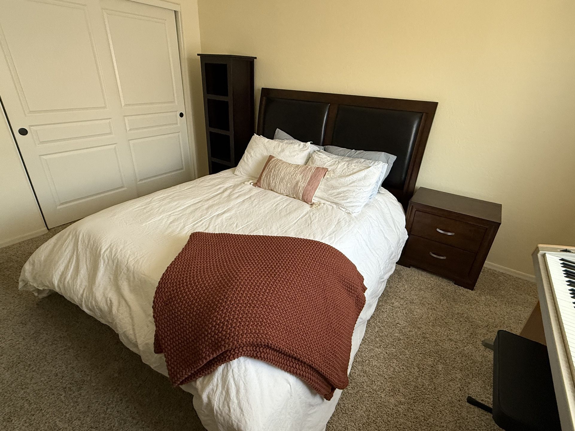 Queen Bed Frame, Nightstand, & Console Table