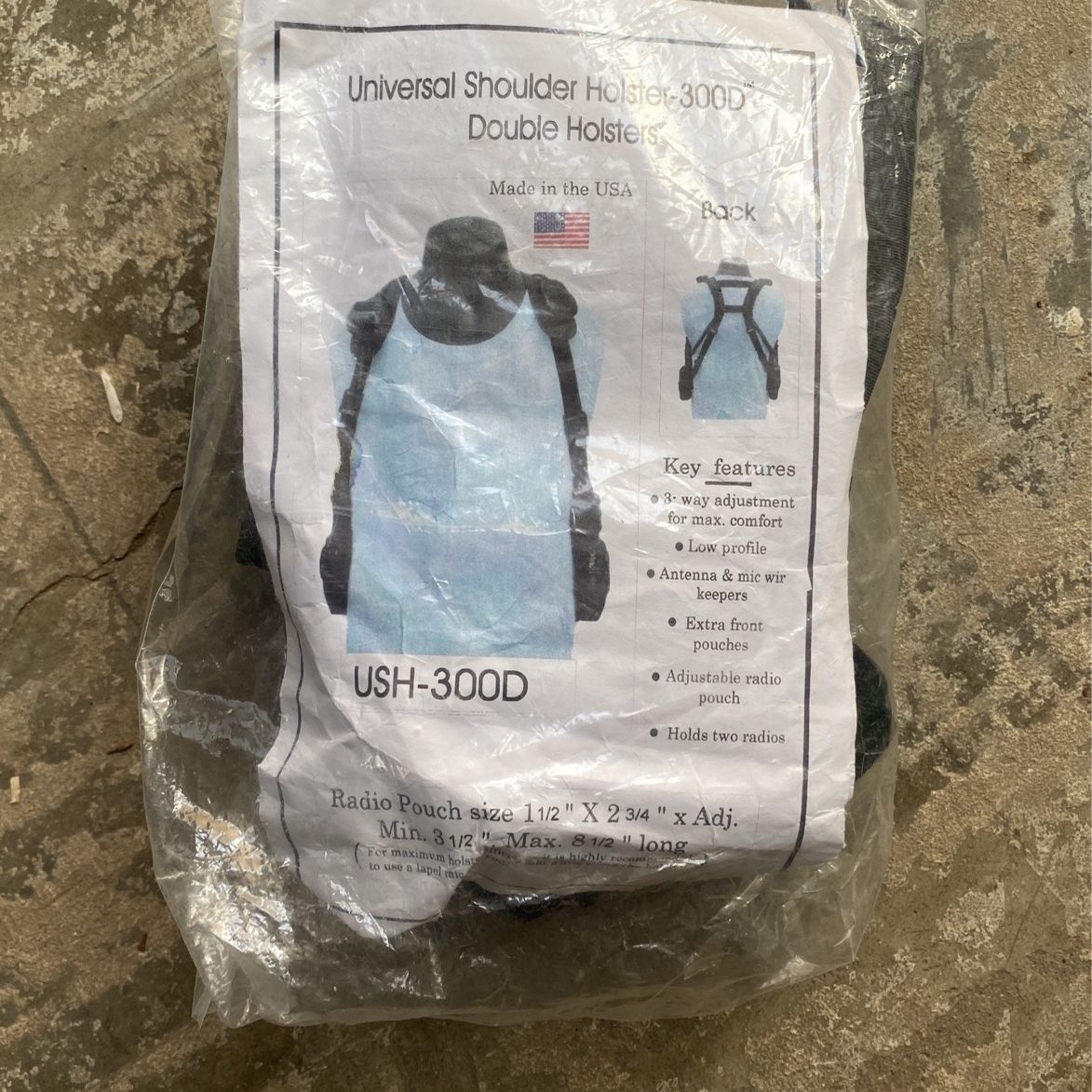 Universal Shoulder Holster 300D Double Holster Radios USH 300D