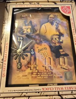 2000 NBA All Star MVP wall clock Shaq Lakers 34