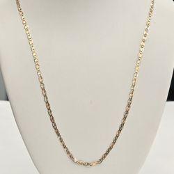 10kt Real Gold Tricolor Valentino Chain 2.2 MM 18 Inches