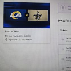 4 Tickets RAMS Saints Sunday $240