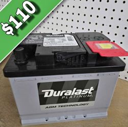 Car Battery Duralast Platinum AGM Size 47/H5 100% Healthy