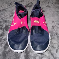 Nike Flex Runner Size 7 Kids Youth Pink Black Slip On Sneakers
