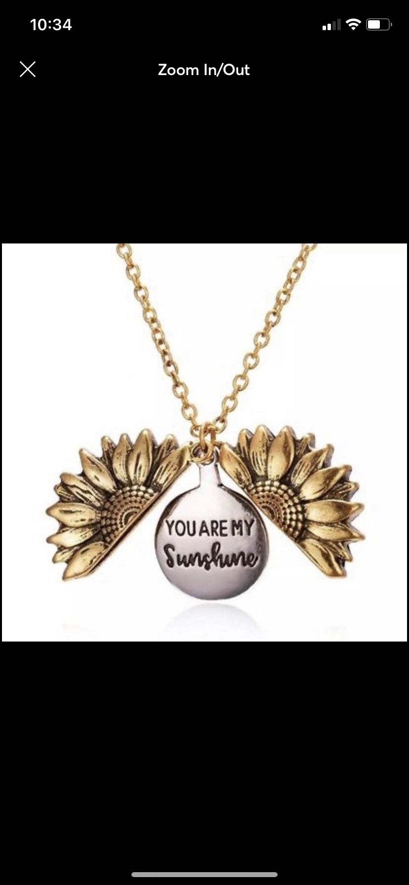 Sunflower Necklace, You Are My Sunshine Necklace