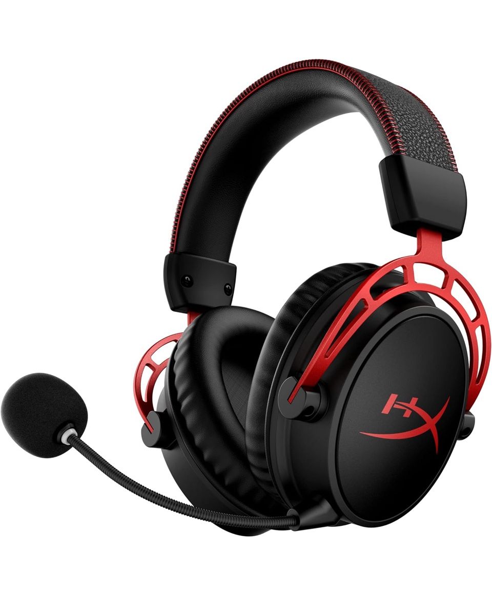 Open Box HyperX Cloud Alpha Wireless - Gaming Headset for PC, 300-hour battery life, DTS Headphone:X Spatial Audio, Memory foam, Dual Chamber Drivers,