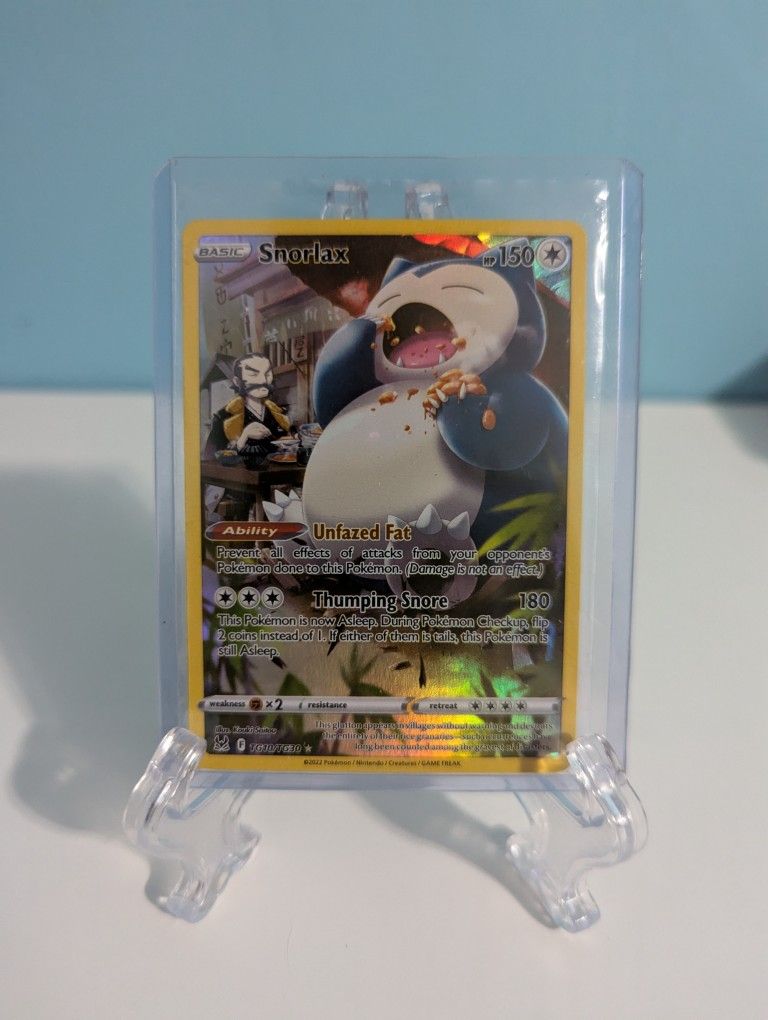 Snorlax full art Pokemon card TG10/TG30