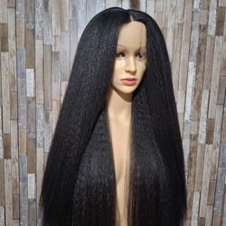 Human Hair Blend Lace Front Wig  . 30 Inches Long 