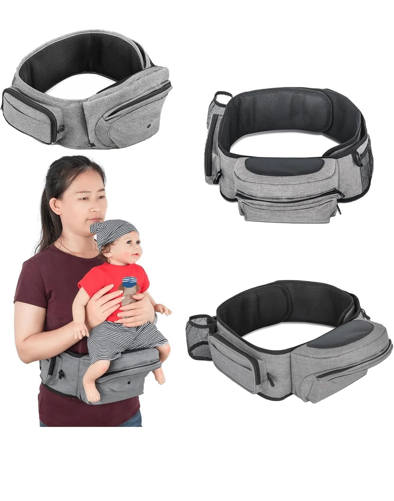 Baby carrier with hip seat