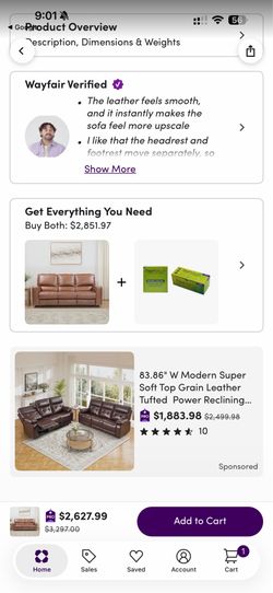 Wayfair 3 seater sofa