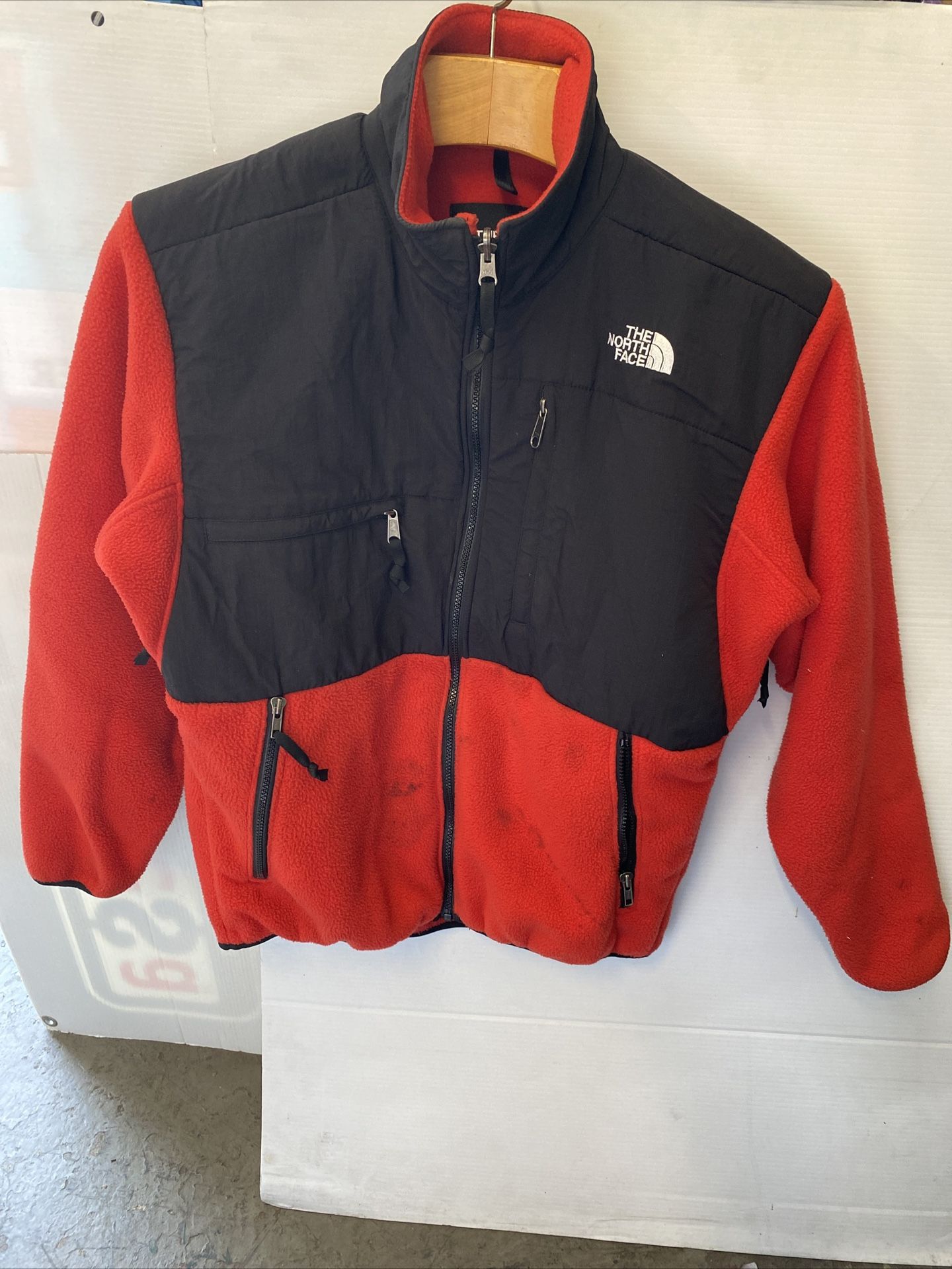 The North Face Jacket Size Large Denali Fleece Red Black Polartec Coat