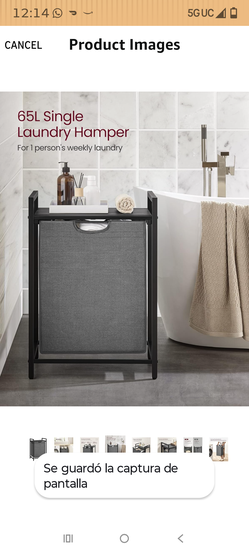 VASAGLE Laundry Hamper, Laundry Basket, Laundry Sorter with A Pull-Out and Removable Bag, Shelf, Metal Frame, 17.2 Gallons (65 L), 19.7 x 13 x 28.4 In