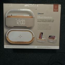 6 in 1 portable Stereo Speaker, Wireless Charging and Ambient light