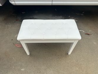 White Long Piano bench