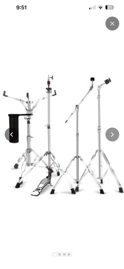 Straight Cymbal Stand + Boom Cymbal Stand + Hi Hat Stand + Snare Drum Stand + Drum Sticks Holder,Adjustable Drum Hardware Percussion Mount Holder Gear
