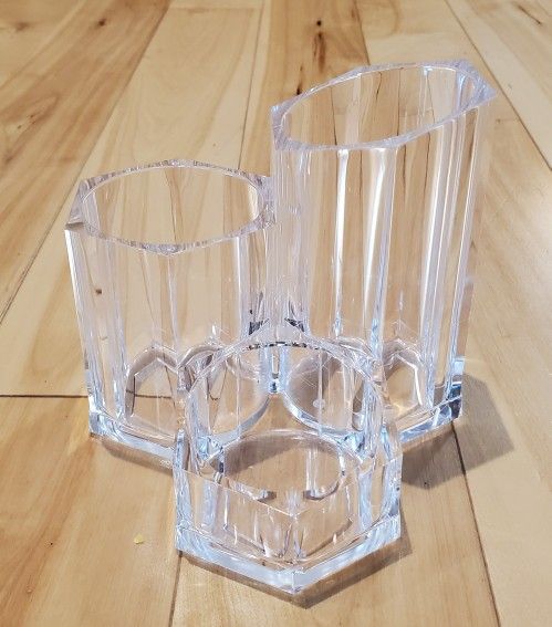 NEW Clear Plastic Desk Organizer
