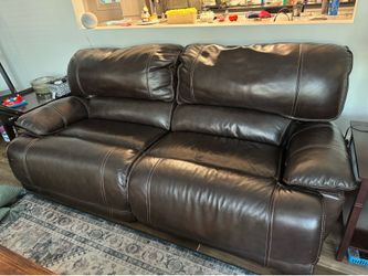 Real leather living room set