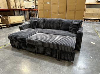 🔥 CORDUROY SLEEPER SECTIONAL – LOADED WITH FEATURES! 🔥
