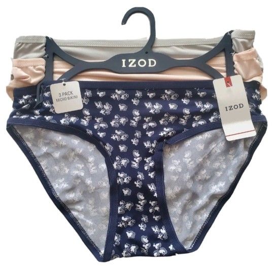 3 Pair IZOD Bikini Panties, Size S
