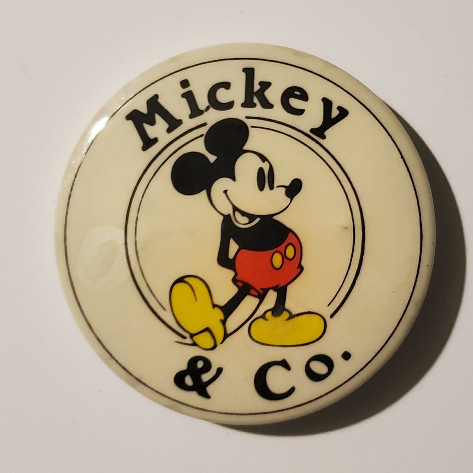 Vintage Mickey And Co Pin Pinback Button Walt Disney Productions Mouse J.G. Hook