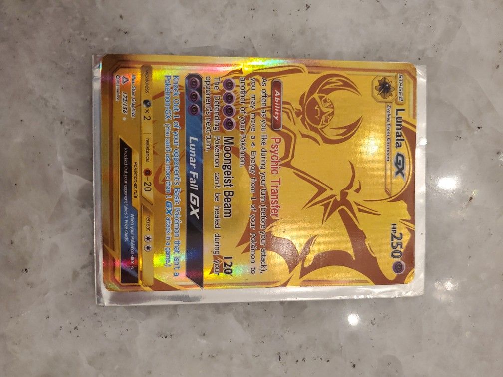 Carta Pokemon Lunala-gx Gold Original