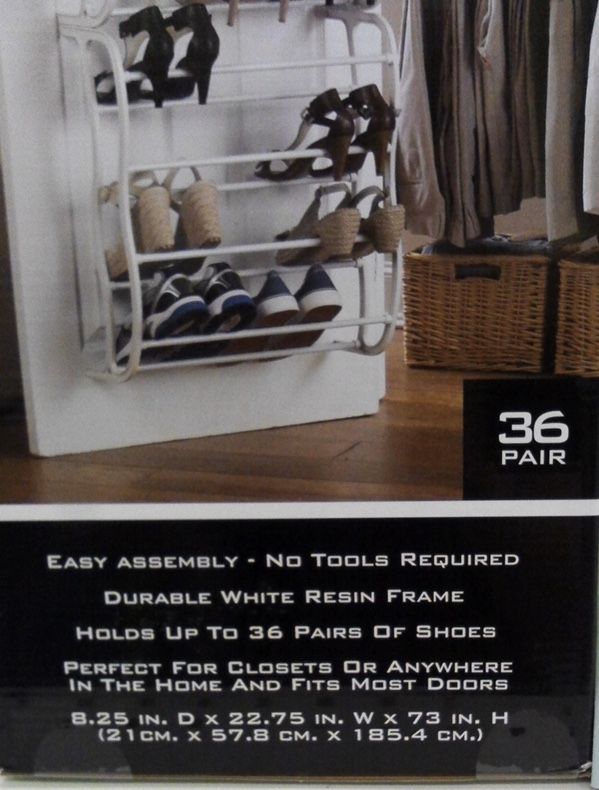 Hanging Shoe Rack Over the door 36 Pair Closet Space Saver Organizer