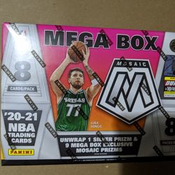 2020-21 NBA Basketball Mosaic Mega Box Yellow Prizm Sealed