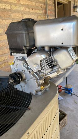 It’s Briggs 6 1/2 HP ready to work for you . You Can Use This engine and a go kart concrete mixer another machineries in the rear of engine. Is the ab