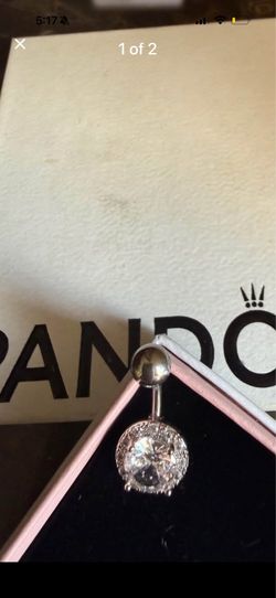 Pandora Silver Crystal Drop belly ring