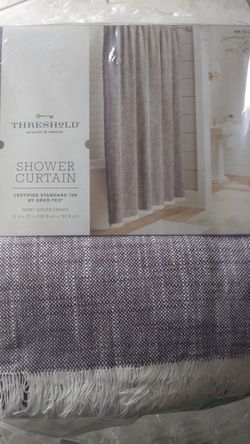 Threshold shower curtain berry woven
