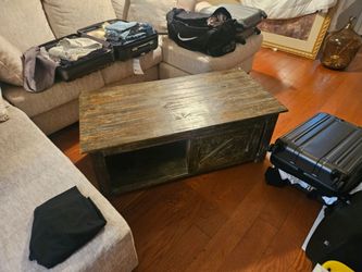Coffee table barn door distressed