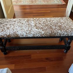 Cowhide Bench Cow Bench Wood Brown