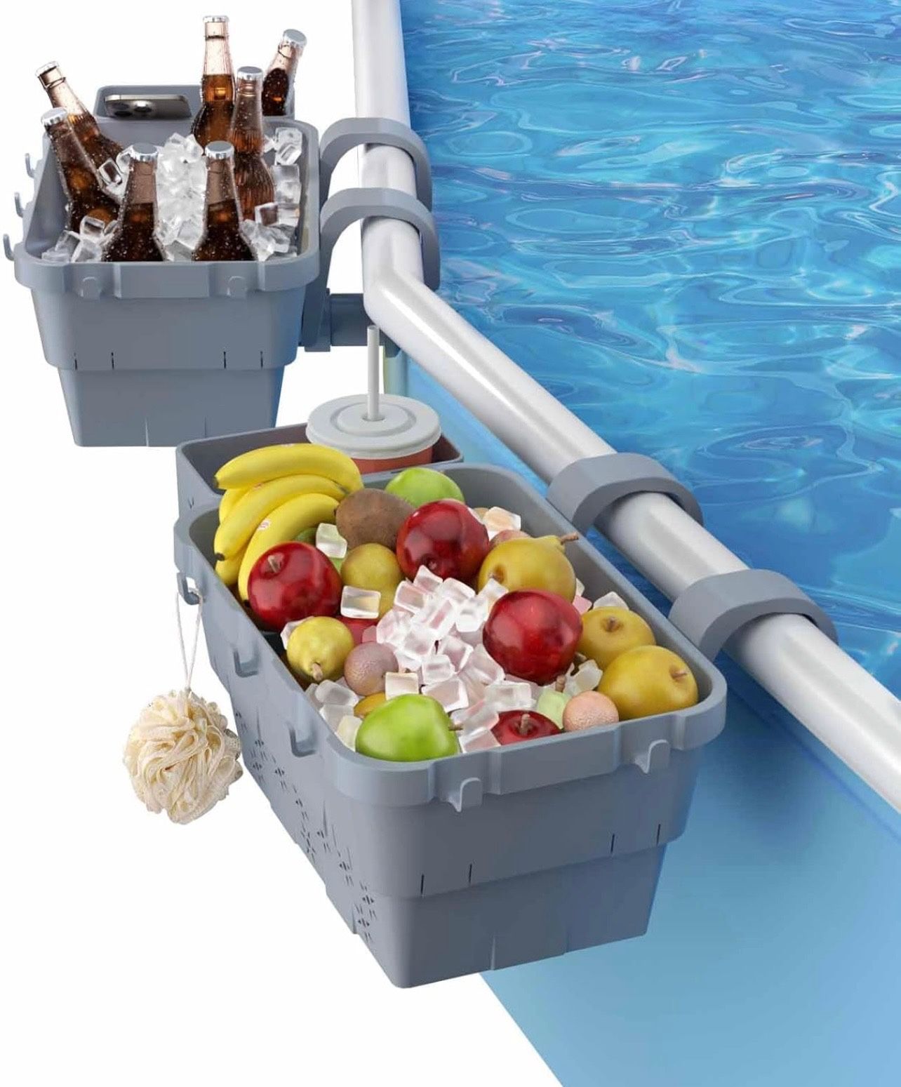 Poolside Storage Basket for above Ground Pools