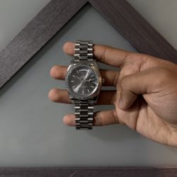 Grey Day Date Watch 