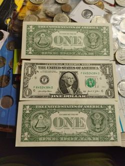 3 ) 2021 Uncirculated 1$ Notes For Sale