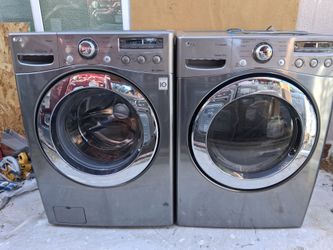 LG washer front loader extra large capacity and gas dryer set