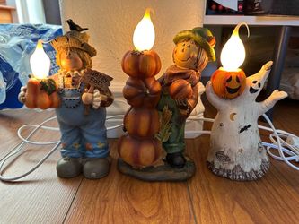 Fall Halloween Resin Figurine Light Set