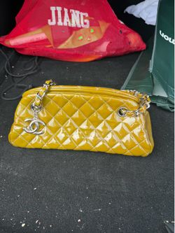 chanel patent quilted medium just mademoiselle green
