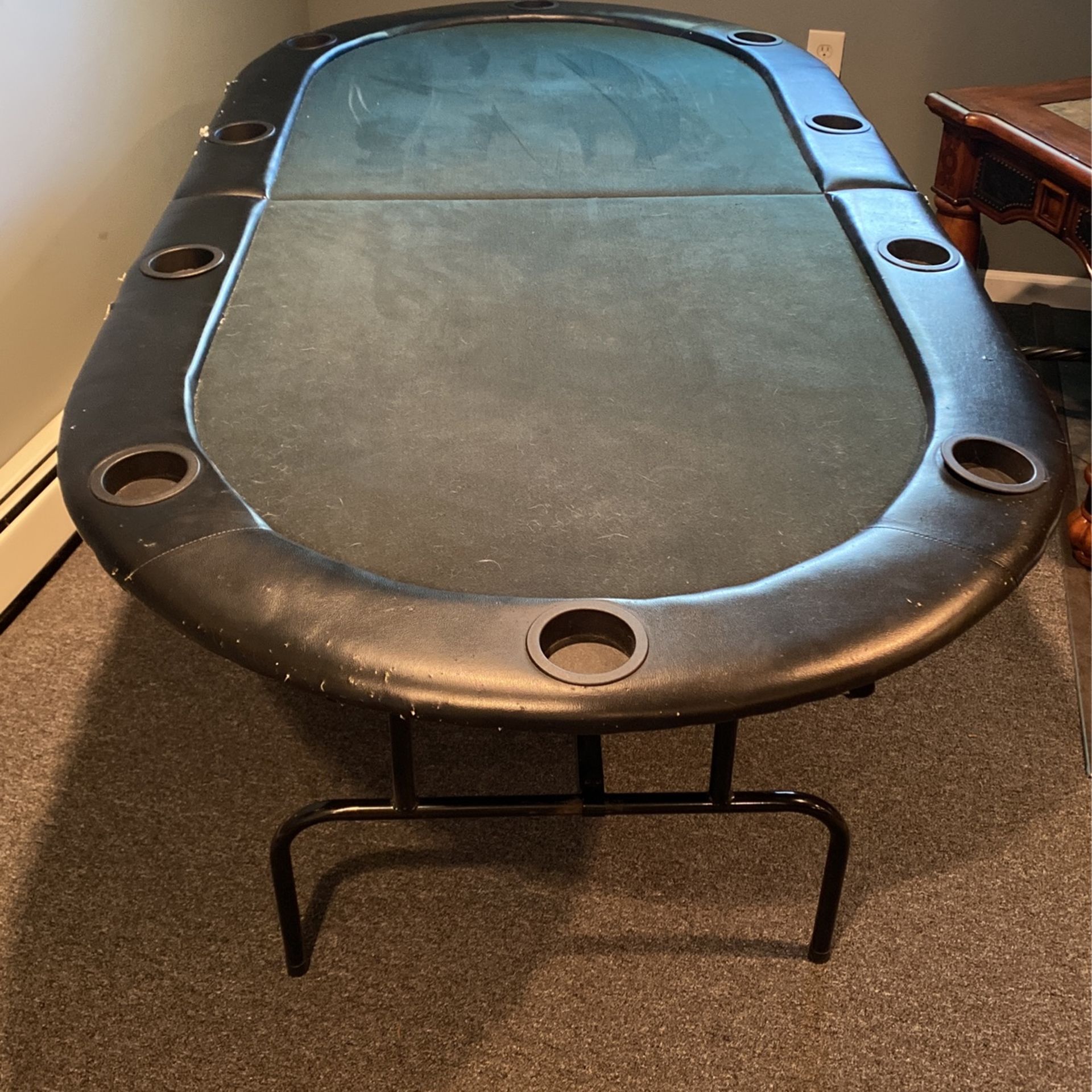 7’ Green Cloth Poker Table 