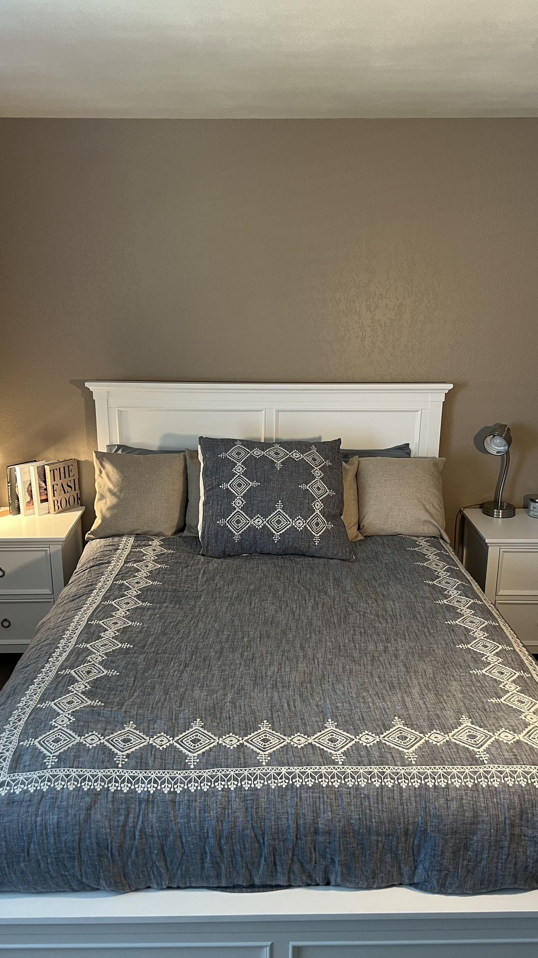 Full Bed, Box Spring, Bed Frame And Head Board, End Tables And Dresser