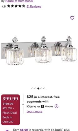 LED Modern Crystal Bathroom Vanity Lights Over Mirror, Chrome Bathroom Light Fixtures Wall Light