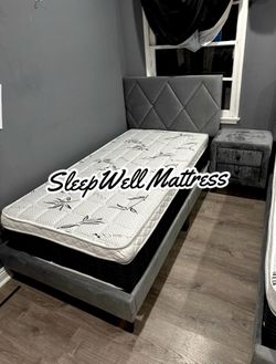 New twin bed frame with mattress