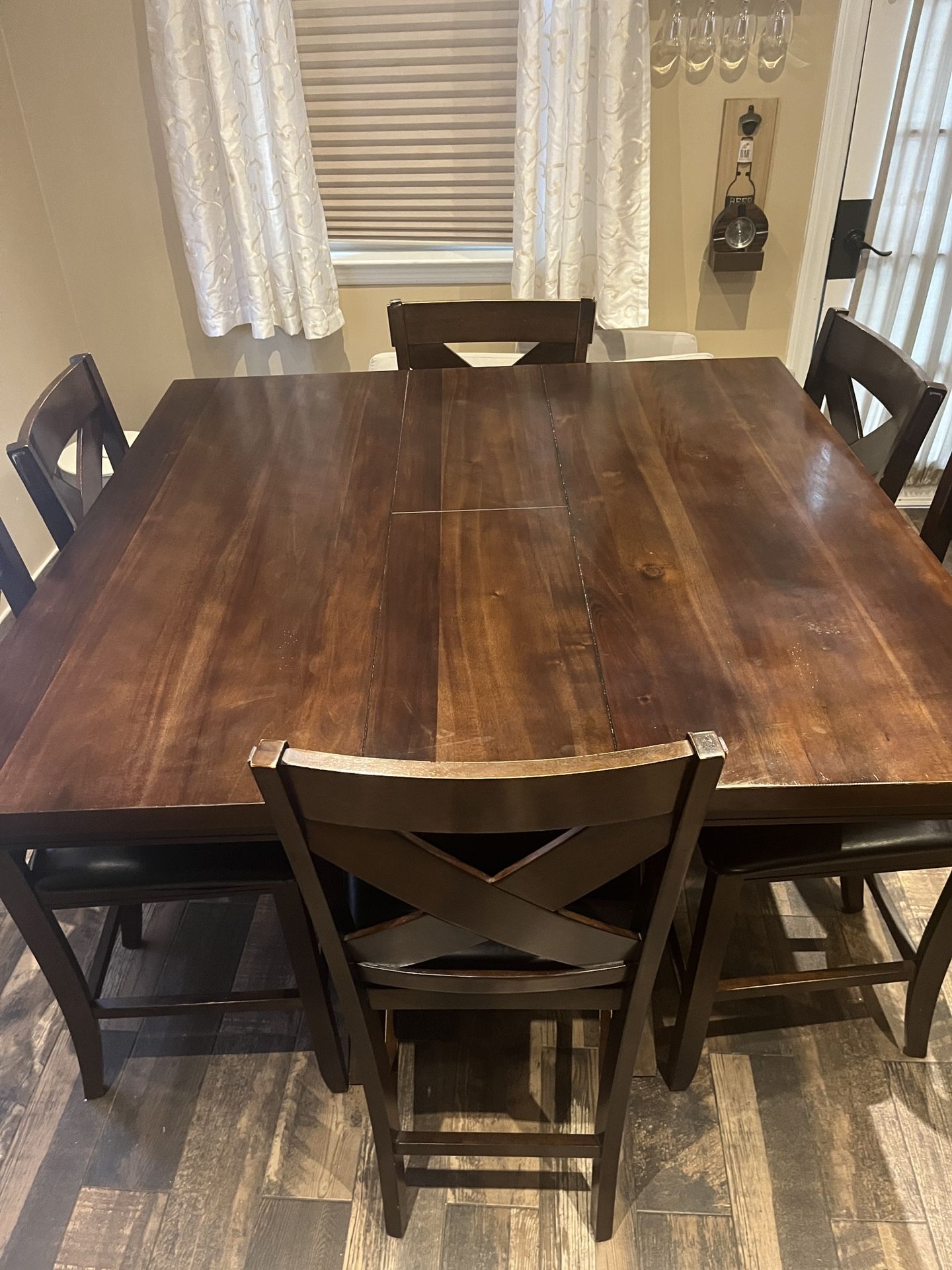 Beautiful Solid Wood Pub Height Dining Set