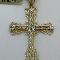 14K Gold Cross Pendant.