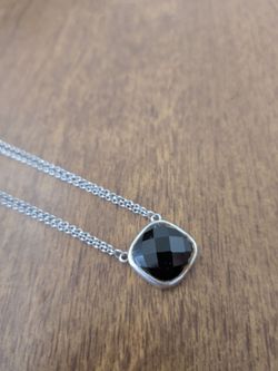 925 Silver necklace black onyx pendant