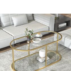 Gold Coffee Table 2 Tiers 
