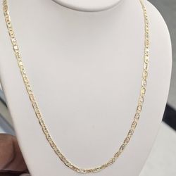 10kt Real Gold Tricolor Valentino Chain 2.6 MM 16 inches 